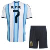 Camisetas Argentina De Paul 7 Primera Copa Mundial 2026 - Niño (+ Pantalones)