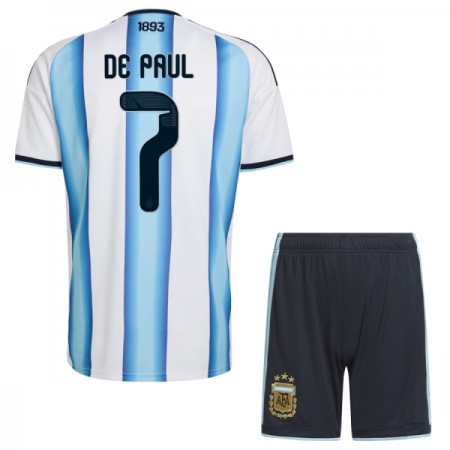 Camisetas Argentina De Paul 7 Primera Copa Mundial 2026 - Niño (+ Pantalones)