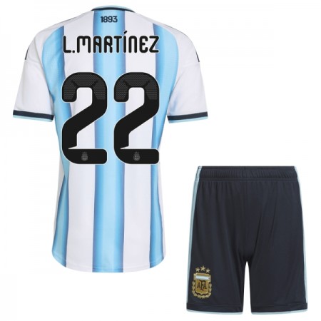 Camisetas Argentina Lautaro Martinez 22 Primera Copa Mundial 2026 - Niño (+ Pantalones)