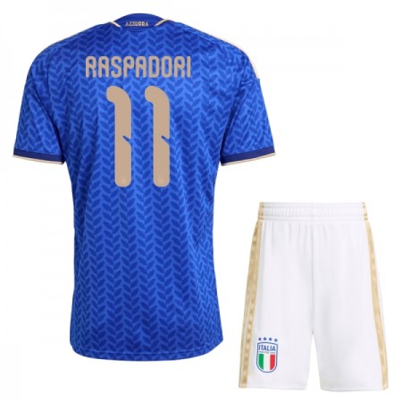 Camisetas Italia Raspadori 11 Primera Copa Mundial 2026 - Niño (+ Pantalones)