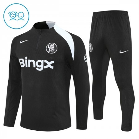 Chelsea Sudadera De Entrenamiento 2025/26 Negra Quarter-Zip - Niño