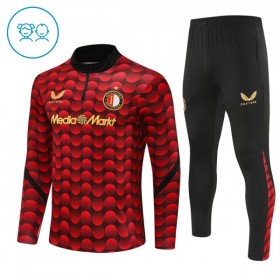 Feyenoord Rotterdam Sudadera De Entrenamiento 2025/26 Roja Quarter-Zip - Niño