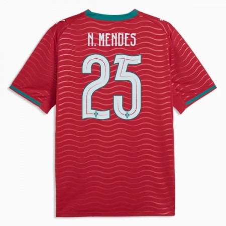 Camisetas Portugal Nuno Mendes 25 Primera Copa Mundial 2026 - Hombre
