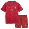 Camisetas Portugal Ronaldo 7 Primera Copa Mundial 2026 - Niño (+ Pantalones)