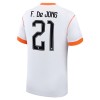 Camisetas Países Bajos Frenkie de Jong 21 Segunda Copa Mundial 2026 - Hombre