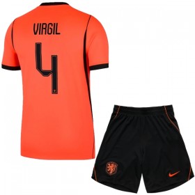 Camisetas Países Bajos Virgil 4 Primera Copa Mundial 2026 - Niño (+ Pantalones)