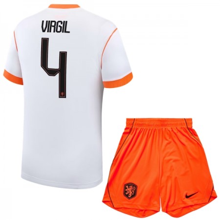 Camisetas Países Bajos Virgil 4 Segunda Copa Mundial 2026 - Niño (+ Pantalones)