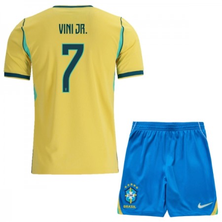 Camisetas Brasil Vini JR. 7 Primera Copa Mundial 2026 - Niño (+ Pantalones)