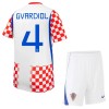 Camisetas Croacia Gvardiol 4 Primera Copa Mundial 2026 - Niño (+ Pantalones)