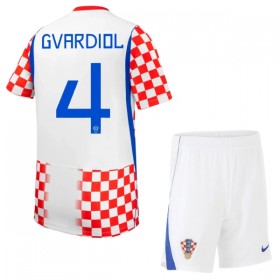 Camisetas Croacia Gvardiol 4 Primera Copa Mundial 2026 - Niño (+ Pantalones)