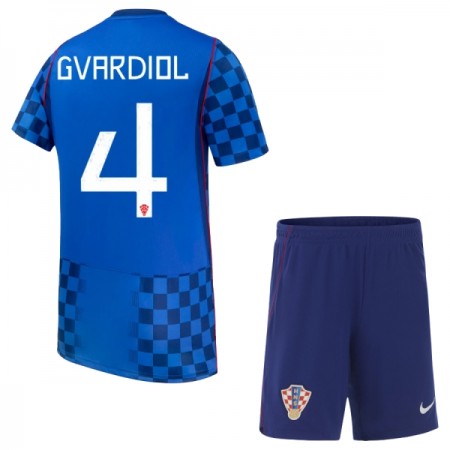 Camisetas Croacia Gvardiol 4 Segunda Copa Mundial 2026 - Niño (+ Pantalones)
