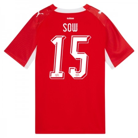 Camisetas Suiza Djibril Sow 15 Primera Copa Mundial 2026 - Hombre Camisetas Suiza Djibril Sow 15 Primera Copa Mundial 2026 - Hombre