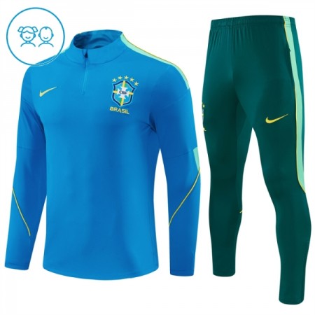 Brasil Sudadera De Entrenamiento 2026/27 Azul Quarter-Zip - Niño
