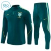 Brasil Sudadera De Entrenamiento 2026/27 Verde Quarter-Zip - Niño