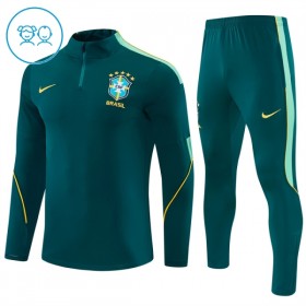 Brasil Sudadera De Entrenamiento 2026/27 Verde Quarter-Zip - Niño