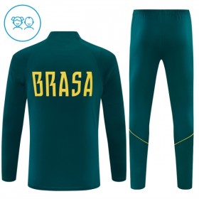 Brasil Sudadera De Entrenamiento 2026/27 Verde Quarter-Zip - Niño