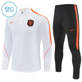Países Bajos Sudadera De Entrenamiento 2026/27 Blanca Quarter-Zip - Niño