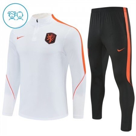 Países Bajos Sudadera De Entrenamiento 2026/27 Blanca Quarter-Zip - Niño Países Bajos Sudadera De Entrenamiento 2026/27 Blanca Quarter-Zip - Niño