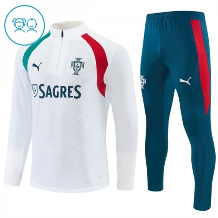 Portugal Sudadera De Entrenamiento 2026/27 Blanca Quarter-Zip - Niño Portugal Sudadera De Entrenamiento 2026/27 Blanca Quarter-Zip - Niño