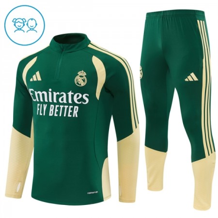 Real Madrid Sudadera De Entrenamiento 2026/27 Verde Quarter-Zip - Niño Real Madrid Sudadera De Entrenamiento 2026/27 Verde Quarter-Zip - Niño