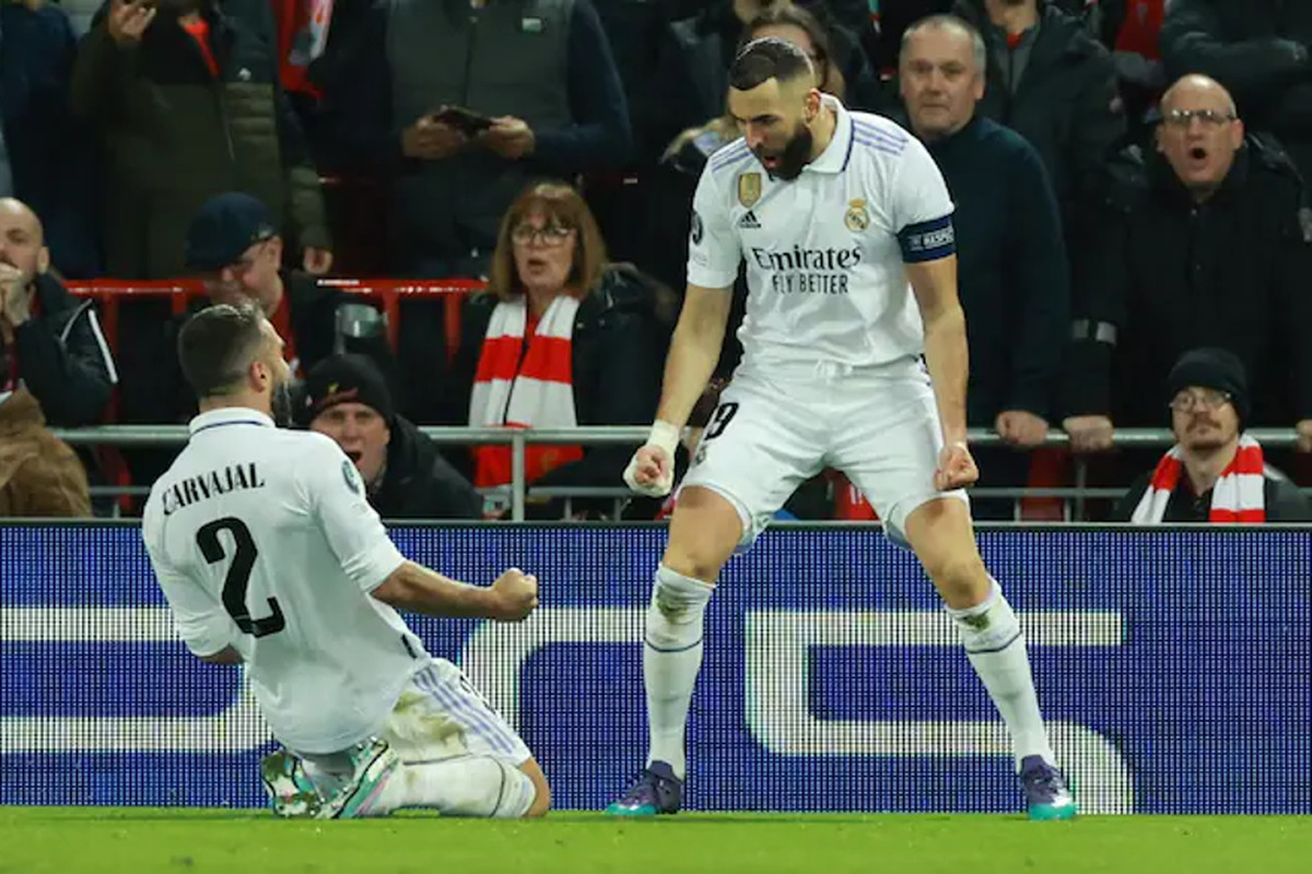Champions League: Liverpool 2-5 Real Madrid, Benzema y Vinícius marcaron 2 cada uno